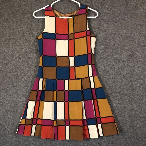 Colorblock Shift Dress Junior 16 Sleeveless Windowpane Laundry by Shelli Sepal - Picture 1 of 13